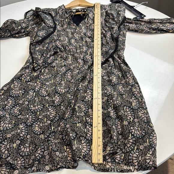 Sofie Schnoor Black and Gold Midi dress Size Medium - Picture 7 of 11